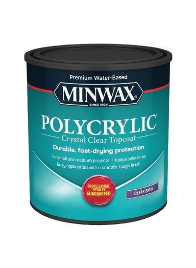 Buy Fast-Drying Premium Water-Based Polycrylic Satin Topcoat Crystal Clear 946 ml 63333 in Saudi Arabia