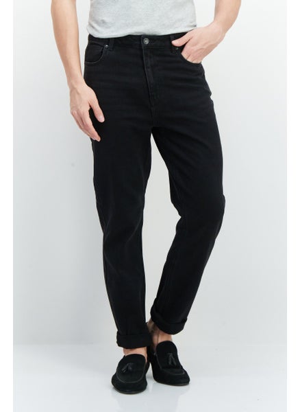 اشتري Women Regular Fit Textured Stretchable Jeans, Black في الامارات