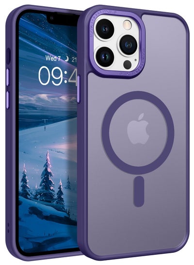 Buy Magnetic Case for iPhone 12 Pro Max, Compatible with MagSafe Shockproof Protection Cover, Translucent Matte Phone Case with Strong Magnet, Slim Case for Apple 12 Pro Max 6.7 Inch (2020)(Purple) in Saudi Arabia
