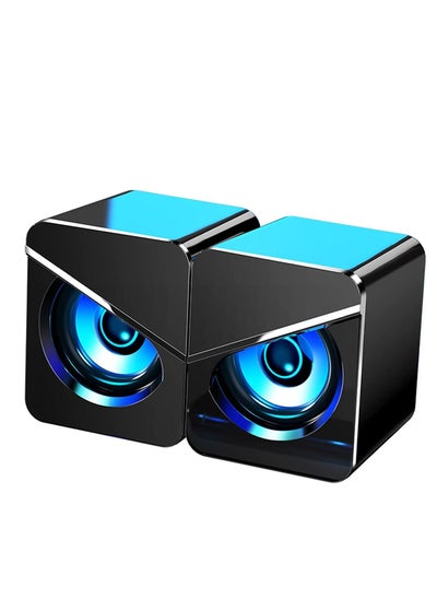 اشتري Computer Speakers Fashion Desktop Wired USB Powered Mini Speaker with Stereo Sound PC Speakers Multimedia Volume Control LED Light Speaker Subwoofer for PC Monitor Desktop Laptop Gaming Smartphones في الامارات