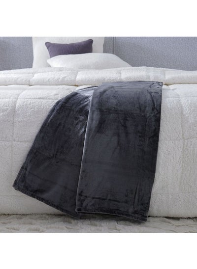 Buy Micro Flannel Blankets Single 150X220Cm Silver in UAE