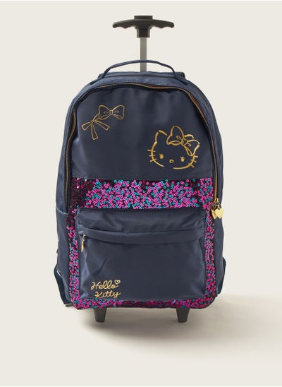 اشتري Hello Kitty Print Trolley Backpack with Front Pocket and 2 Side Pockets - 18 inches في السعودية