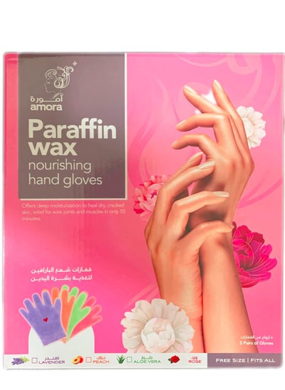 Buy Amora Nourishing Paraffin Wax Gloves For Hands Paraffin Wax Treatment 5 pairs - Aloe Vera in UAE