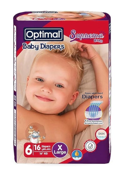 Buy Baby Diaper 6 X Large 16+Kg 16 Pcs Transparent in Saudi Arabia