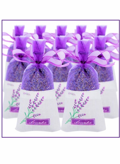 اشتري Dried Lavender Sachet Bags 10 Packs, Lavender Sachets for Drawers and Closets, Dried Lavender Flowers Sachets for Clothes and Car, Natural Lavender Buds for Tea, Baths, and Party في الامارات