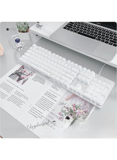 Buy Retro Crystal Clear Mechanical Keyboard for Typing Xinghe White-warm white [black shaft] single keyboard in Saudi Arabia