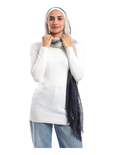 اشتري High Collar Long Sleeves Pullover - Off White في مصر