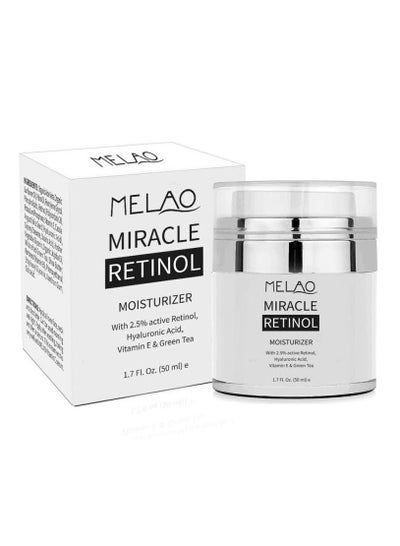 Buy Miracle Retinol Moisturizer Cream Brightening and Lightening Anti Wrinkle Anti Aging Pores Repair Lighten Spots Hyaluronic Acid Vitamin E and 2.5% Active Retinol Added Cream 50ml in UAE