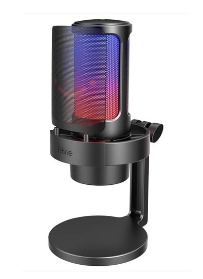 Buy FIFINE Gaming Microphone, USB PC Mic for Streaming, Podcasts, Recording, Condenser Computer Desktop Mic on Mac/PS4/PS5, with RGB Control, Mute Touch, Headphone Jack, Pop Filter, Stand-AmpliGame - A8 in Saudi Arabia