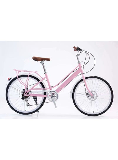 Buy Lady Bike 24 Inch Retro Urban Bicycle Women Step-Through 7 Speed Commuter in UAE