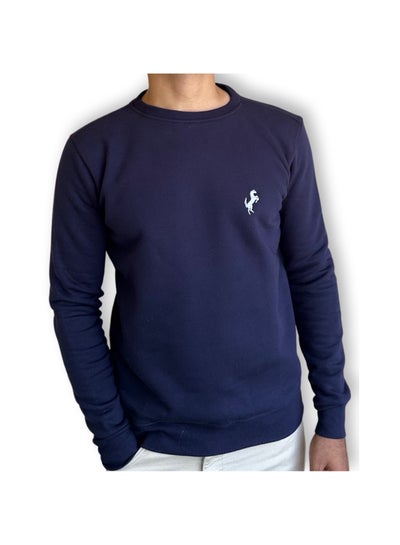 Buy Horse Polo Sweatshirt Round Neck, Navy blue in Egypt