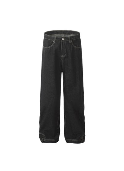 Buy Trendy Reversible Wide Leg Jeans 2024 for Men Black in Saudi Arabia