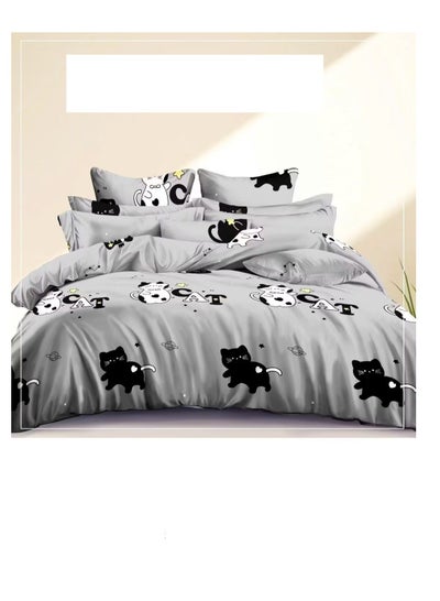Buy 3D Comforters Queen Size Cartoon characters bedding set with fixed duvet insert, fitted bedsheet and pillowcase, 4-Pieces set QU14 in UAE