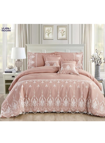 Buy 4-Piece Dantel Comforter Set Microfiber Single King Size 170x230 cm Pink in Saudi Arabia