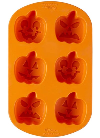 اشتري Wilton Jack-O-Lantern Pumpkin Silicone Mold, 6-Cavity Baking Mold في الامارات