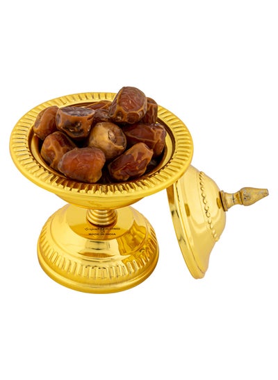 Buy Indian Copper dates storage, dates Storage, Silver, Size 14 Cm in Saudi Arabia