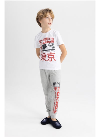 اشتري Boy Regular Fit Crew Neck Knitted Pyjamas -2 Pieces في مصر