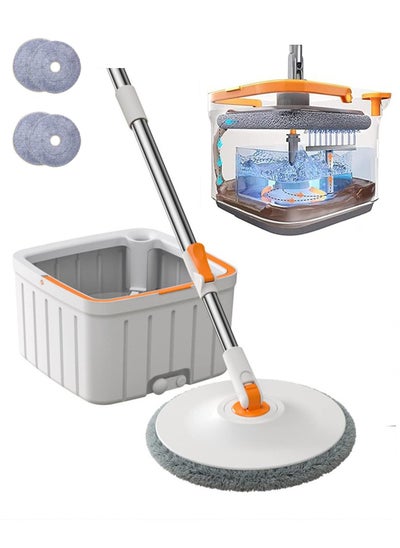 Buy Mop with Bucket Easy Twist Clean Rotary Floor Mop Set Sewage Separating Mop with Water Filtration Rotator in UAE