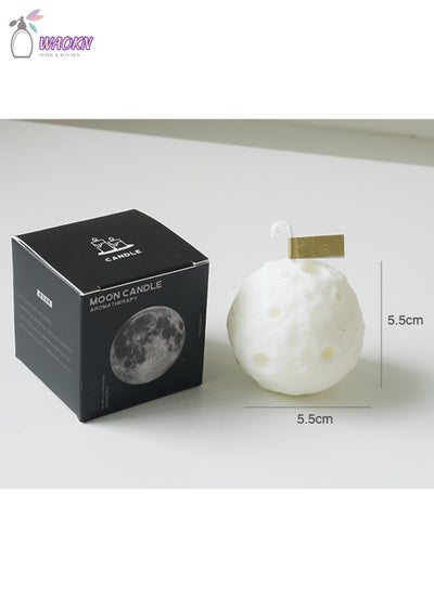 Buy Scented Candle, Moon, White, 90G, Aroma: English Pear And Freesia in Saudi Arabia