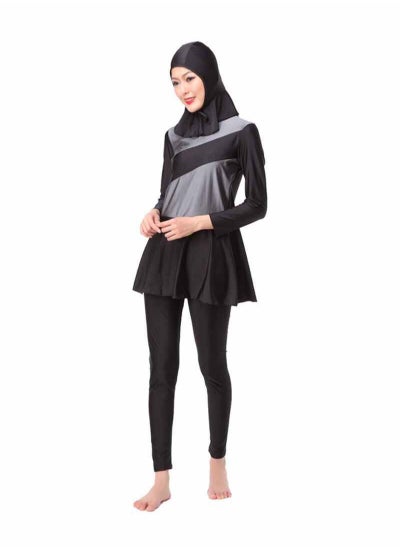 Buy Islamic Swimwear Burkinis with Hijab Grey/Black in UAE