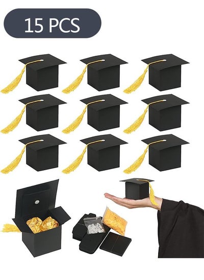 Buy 15-Piece Graduation Hat Candy Box, Graduation Gift Box with Fringe for Graduation Party Supplies Decorative, Candy Chocolate Souvenirs Box in Saudi Arabia