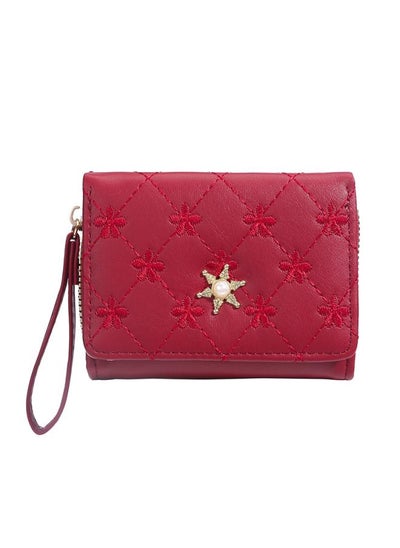 Buy Women's Wallet Short Card Holder New Tri-fold Bag Large Capacity Multi-card High-grade Wallet in Saudi Arabia