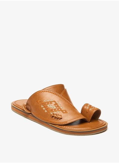 Buy Men Embroidered Slip-On Arabic Sandals in Saudi Arabia