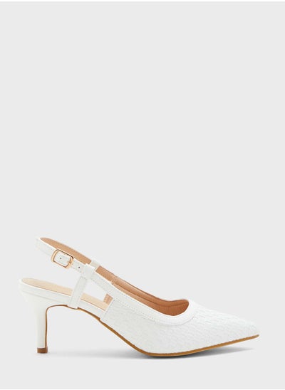 اشتري Weaved Cutout Strap Pump في الامارات