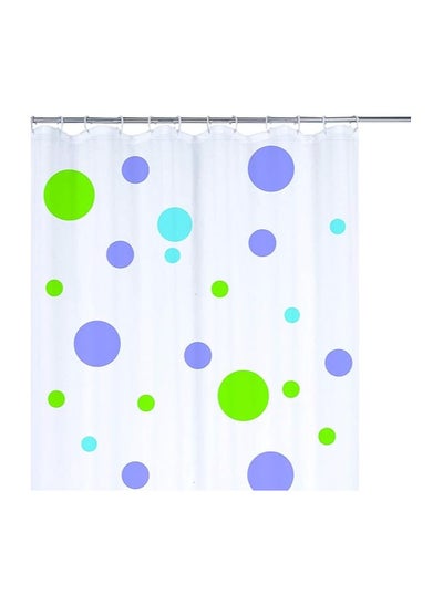 Buy Bath Curtain, 180 x 200 cm Green and Blue Spot Design 180 x 200 cm white in Egypt