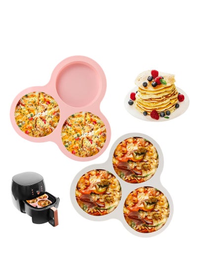 Buy Silicone Air Fryer Egg Pan, Non-Stick Air Fryer Baking Pan Cupcake Pan Reusable Silicone Muffin Pan Tray for Making Egg Muffin, Baking Hamburger, Fried Egg, Cupcake, Tart and Dessert in UAE