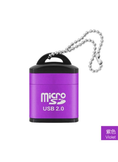 Buy Mobile phone memory card TF card reader Mini small car audio USB card reader Purple in Saudi Arabia