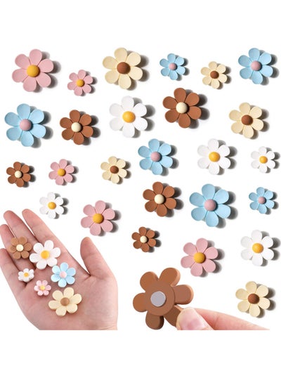 اشتري EXCEFORE 25Pcs Mini Daisy Refrigerator Magnets - Decorative Cute Magnetic Flower Decals for Kitchen, Locker, Whiteboard, Home Office - Small Fridge Magnets Set في السعودية