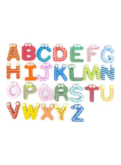 Buy 26 Capital Letters Fridge Magnet Wooden & Magnetic Stickers in UAE