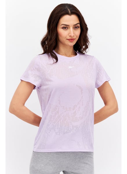 اشتري Women Sportswear Fit Short Sleeve Outdoor Top, Light Purple في الامارات