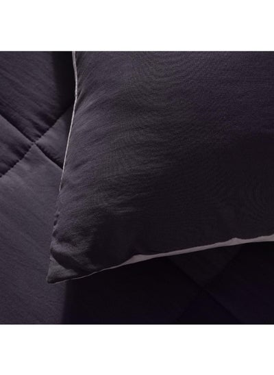 اشتري Down Alternative 2-Piece Reversible Comforter Set 150X220Cm - Grey في الامارات