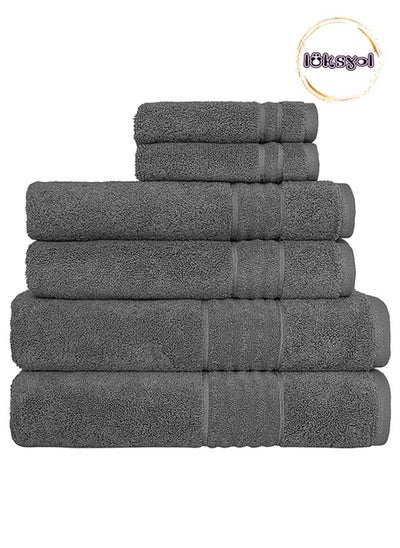 Buy LUKSYOL Towels set of 6 - 160 METAL COAL   - All--Set of 6 in UAE