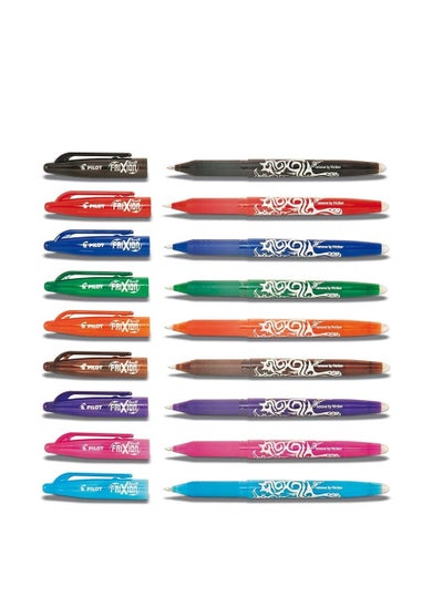 Buy 9-Piece Frixion Erasable Ball Pen 0.7mm Tip Multicolour in UAE