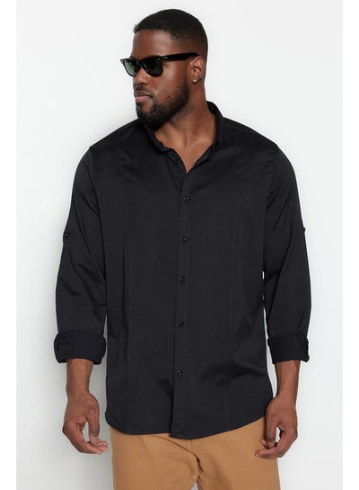 اشتري Plus Size Shirt - Black - Regular fit في مصر