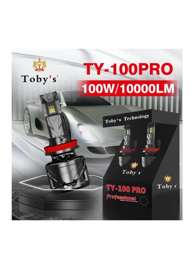 Buy Toby's 2 Pieces TY-100PRO 9005/HB3 200W/Pair LED Headlight Bulb Assembly 20000/Pair Lumens Xtreme Bright With Color Temperature 6500K in UAE