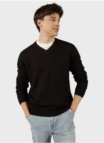 Buy Logo V-Neck Sweater in UAE