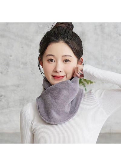 اشتري Winter Velvet Thickened Warm Neck Protection Scarf for Men and Women Riding Cold-proof Windproof Multifunctional All-match Scarf Neck SetLight Gray [double button fleece neck]] Light Gray [double button fleece neck]] في الامارات