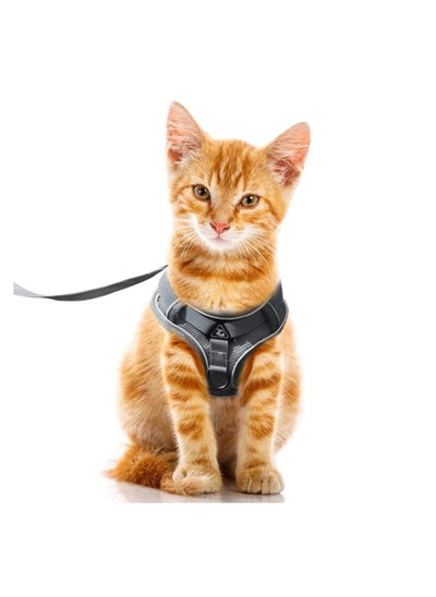 Buy Escape Proof Cat Harness(S-Size), Adjustable Step-in Vest Reflective Strip Leash Set Soft Mesh Harness Small Dog Walking Pet Safety No-Choke for Kitten Puppy Rabbit in Saudi Arabia