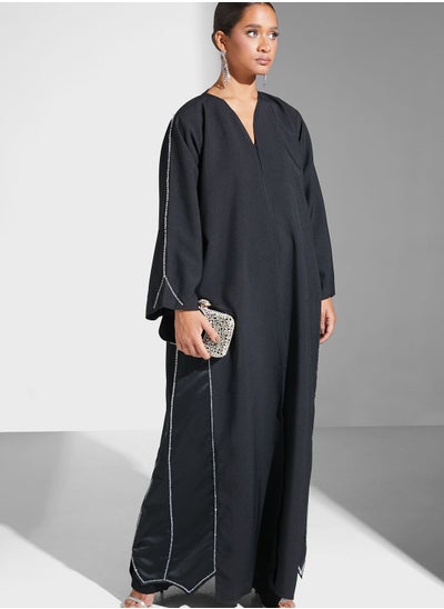 Buy Embellished Detail Abaya With Sheila in UAE