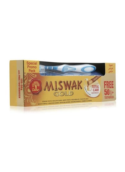 Buy MISWAK GOLD TOOTH PASTE WITH BRUSH 170gm in UAE