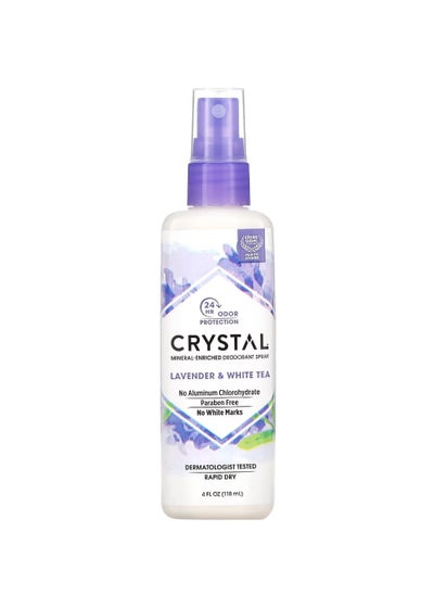 Buy Crystal Mineral-Enriched Deodorant Spray Lavender & White Tea 4 fl oz (118 ml) in Saudi Arabia