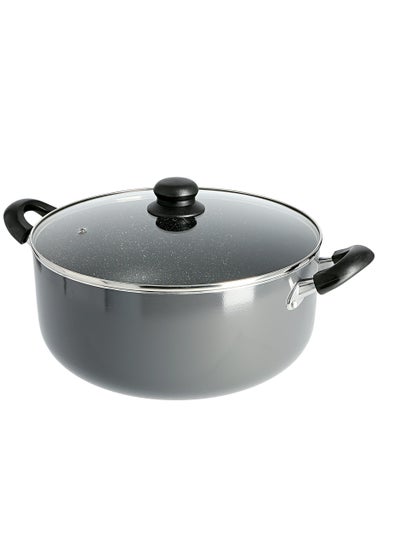 Buy Delcasa DC1575 30cm Non Stick Casserole Stock Pot with Glass Lid in UAE