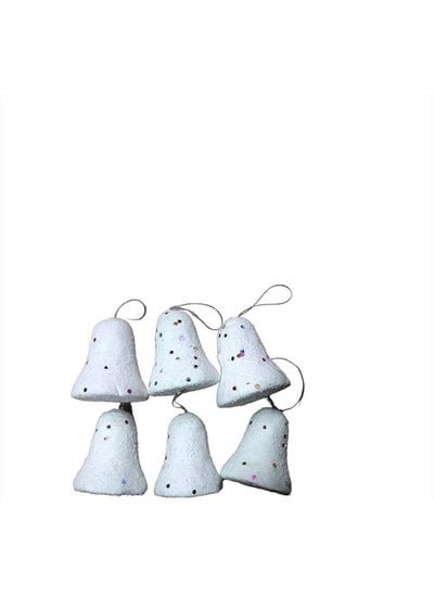 Buy Bell Shaped Christmas Decoration Set, 6 Pieces - White in Egypt