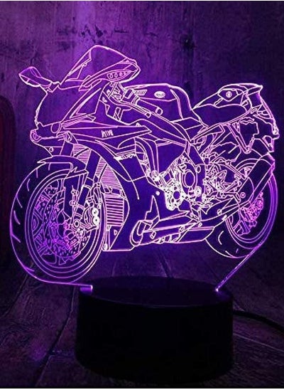 Buy Multicolor Motorcycle Bike 3D Children s Night Light LED Symphony Lamp Table Lamp Bedroom Atmosphere Decoration Light Christmas Birthday Gift Toy in UAE