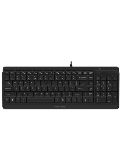 Buy 2-Section Wired Keyboard FK-15, Multimedia Hotkeys Access, Black in UAE