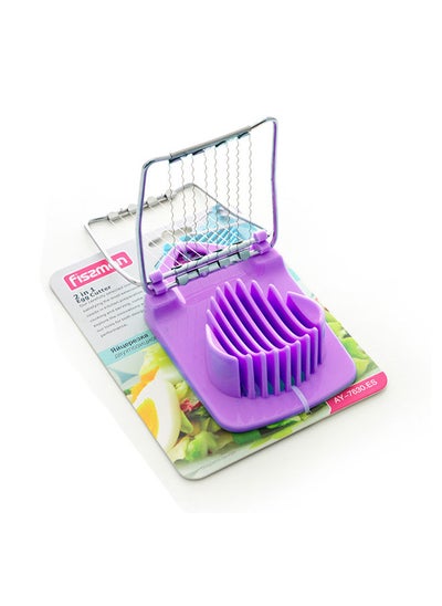 Buy 2-In-1 Egg Slicer Stainless Steel In Plastic Frame Purple in UAE